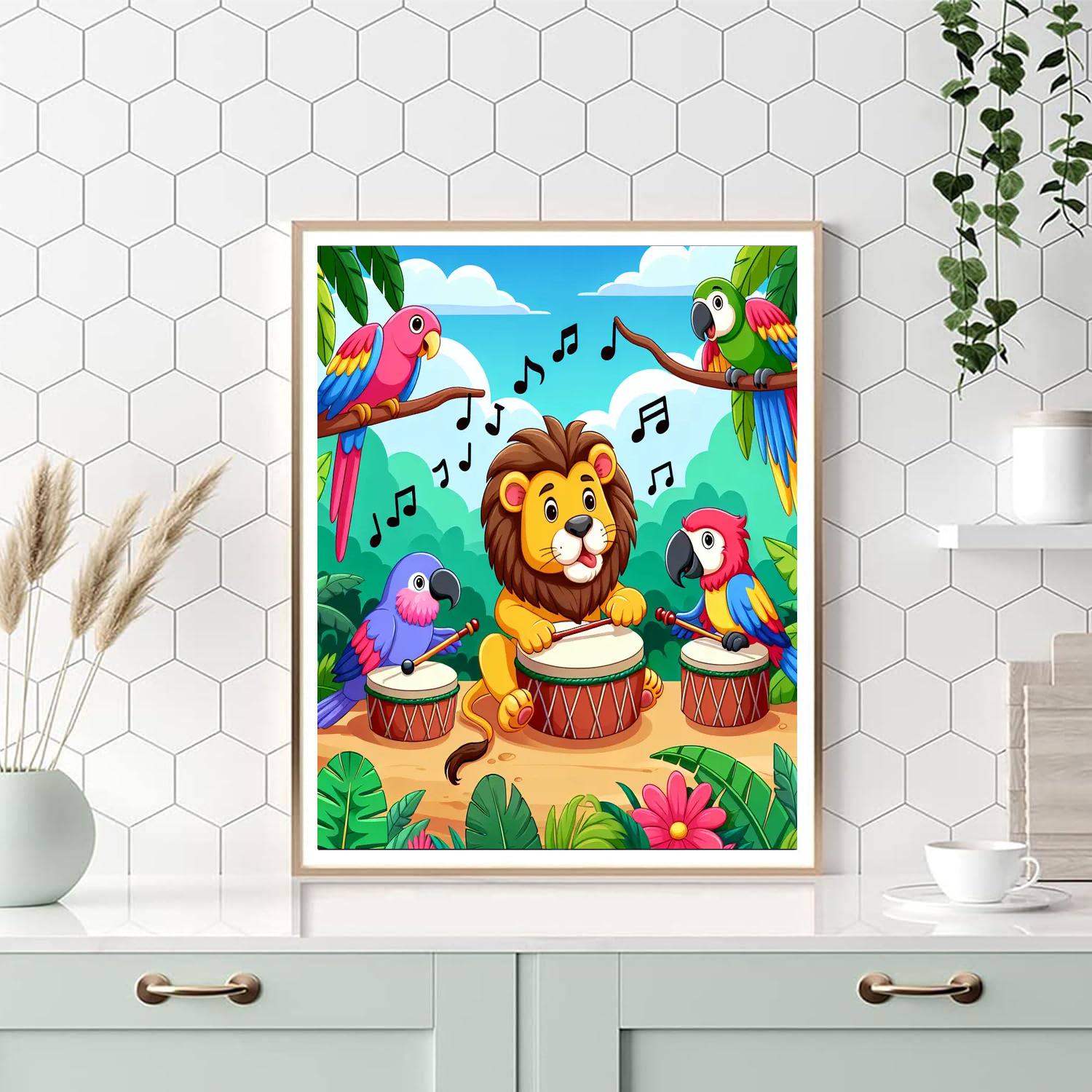Wild Jungle Band Painting Number Kit