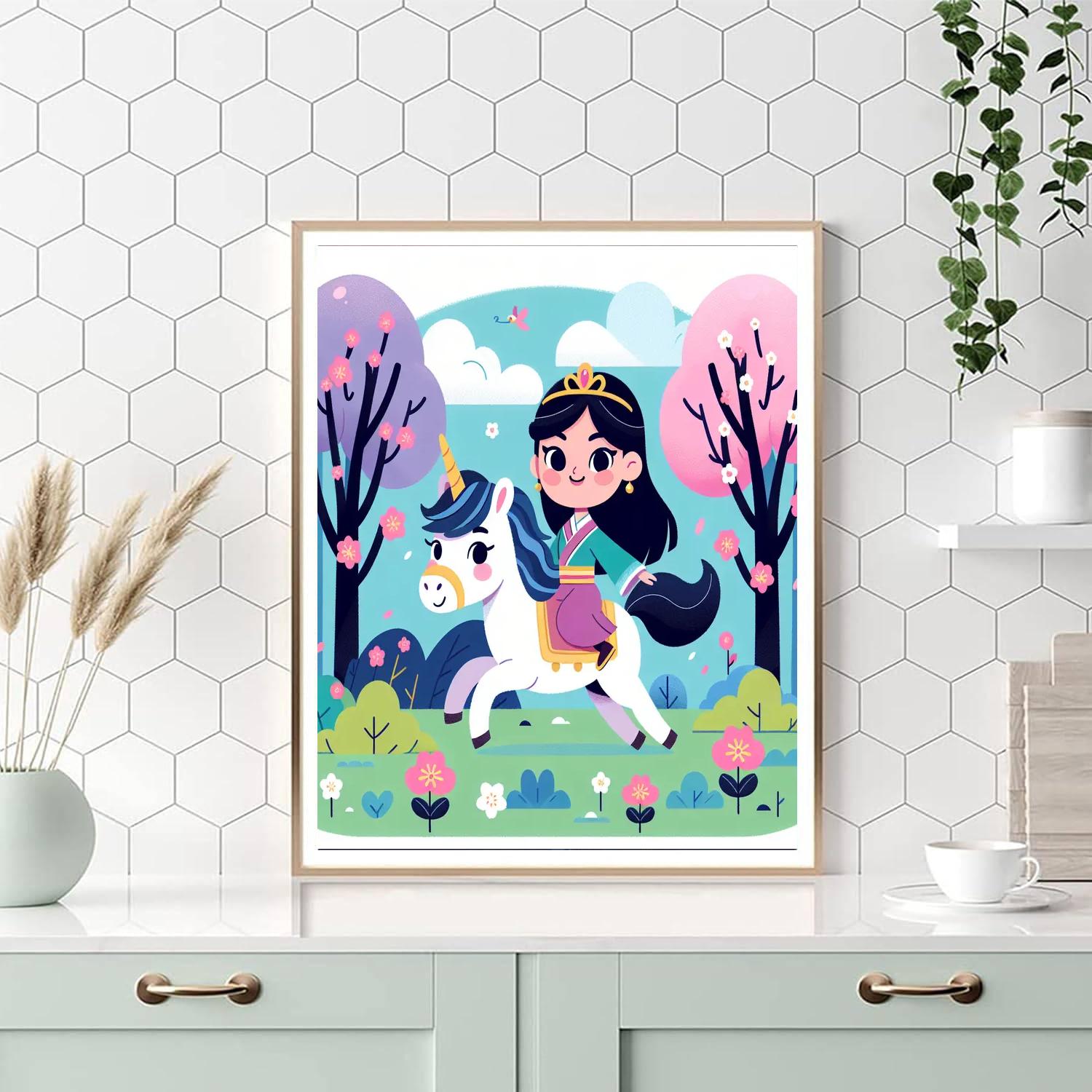 Princess And The Unicorn Paint By Number