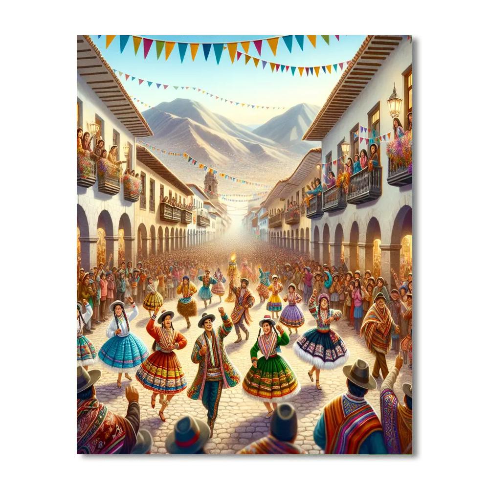 La Fiesta De La Candelaria Painting By Numbers Kit