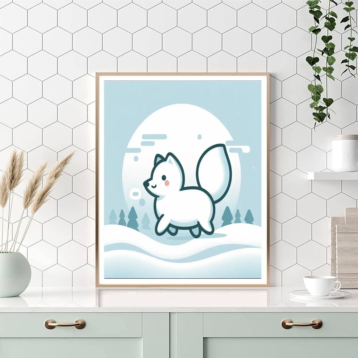 Adventurous Arctic Fox Number Painting