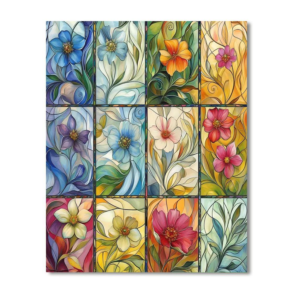 Alphonse Mucha Inspired Nature's Mosaic  Painting Number Kit
