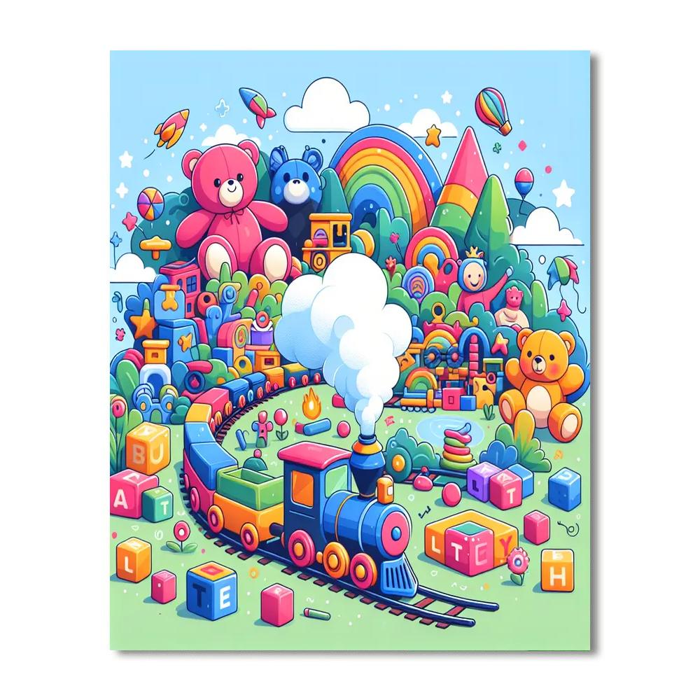 Magic Train To Toyland Number Painting