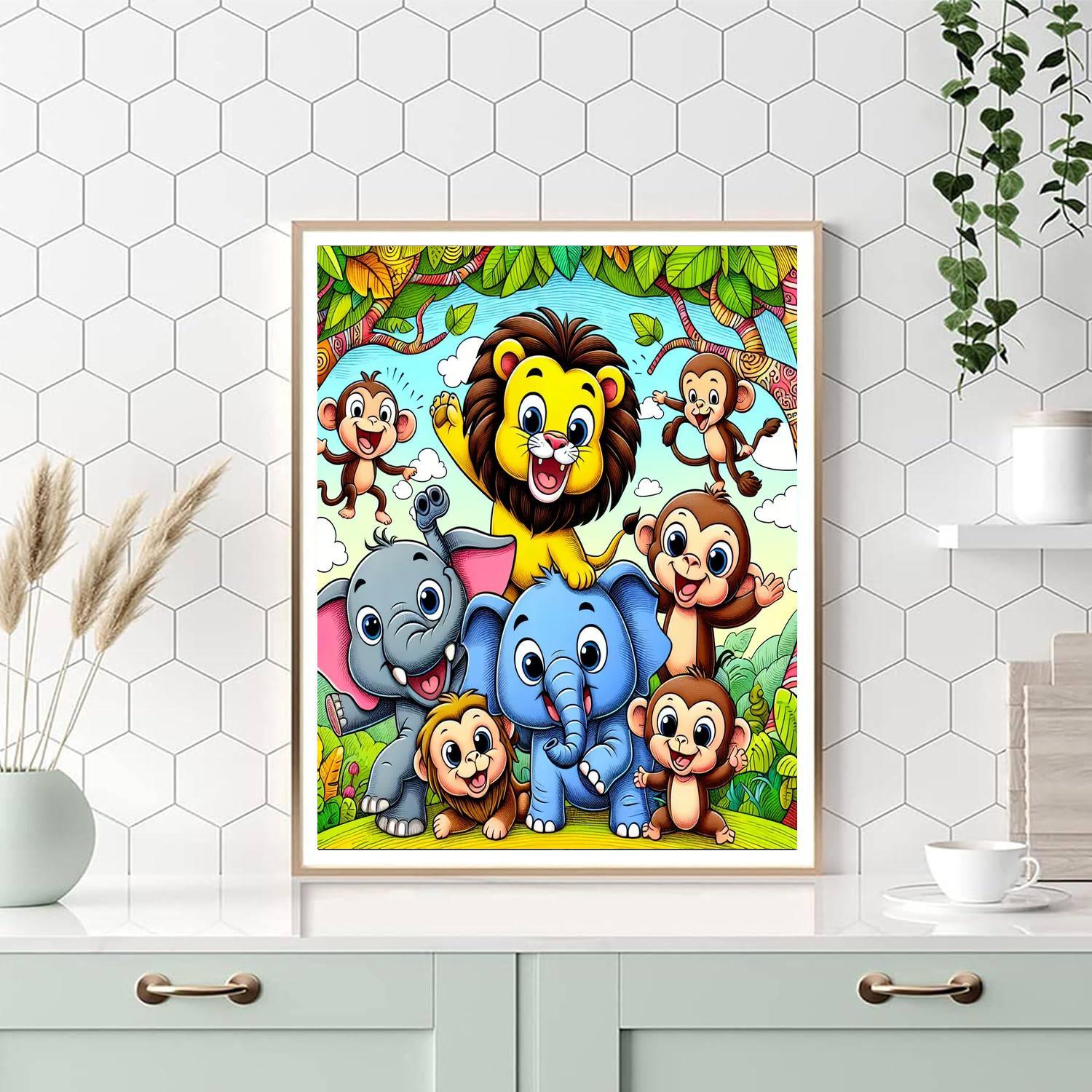 Colorful Jungle Jamboree DIY Paint By Numbers
