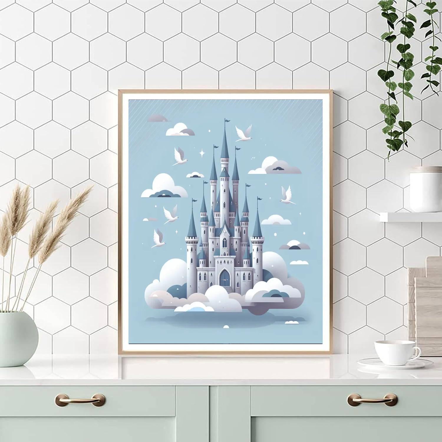 Floating Cloud Castle Number Painting