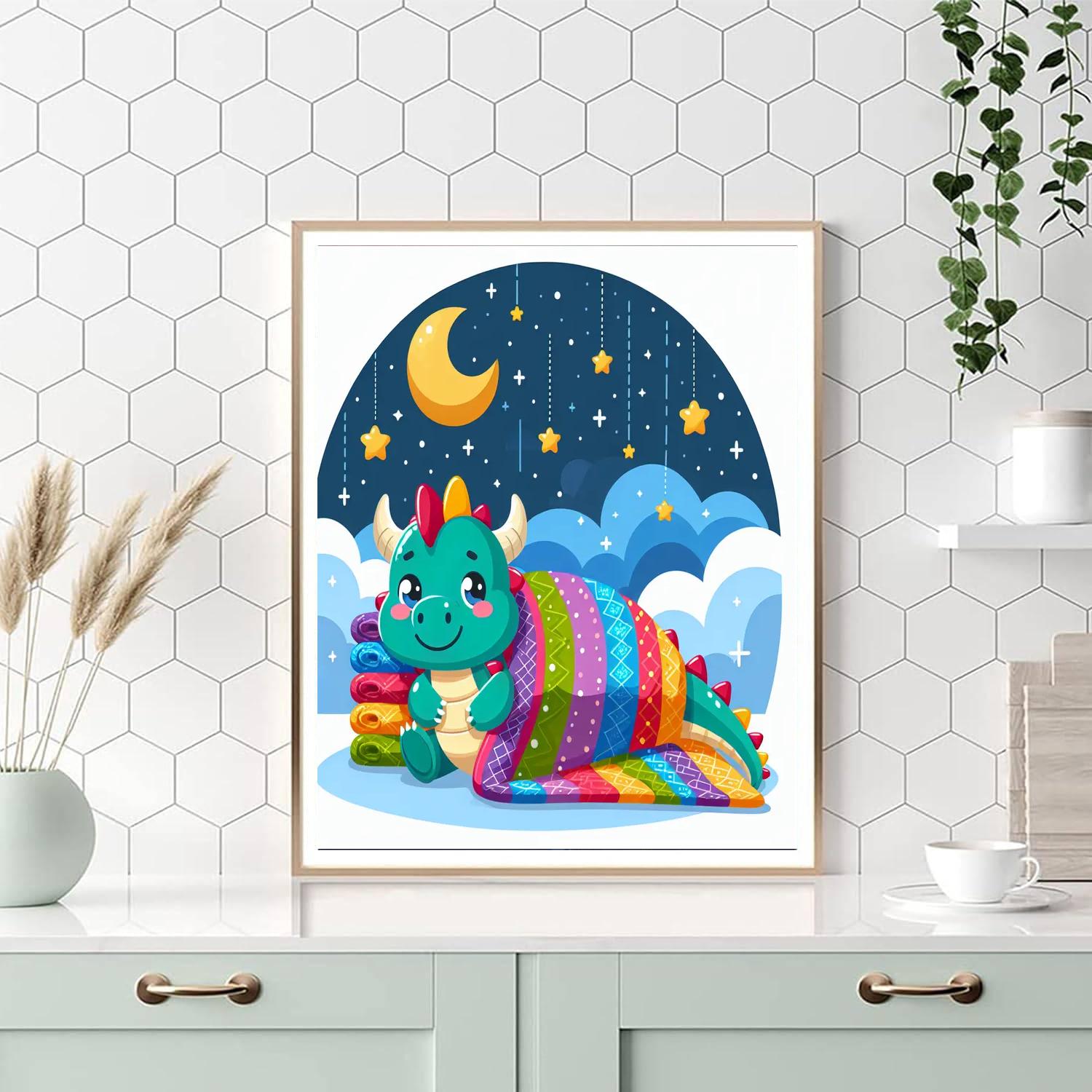 Cuddly Dragon Numbered Painting Kits