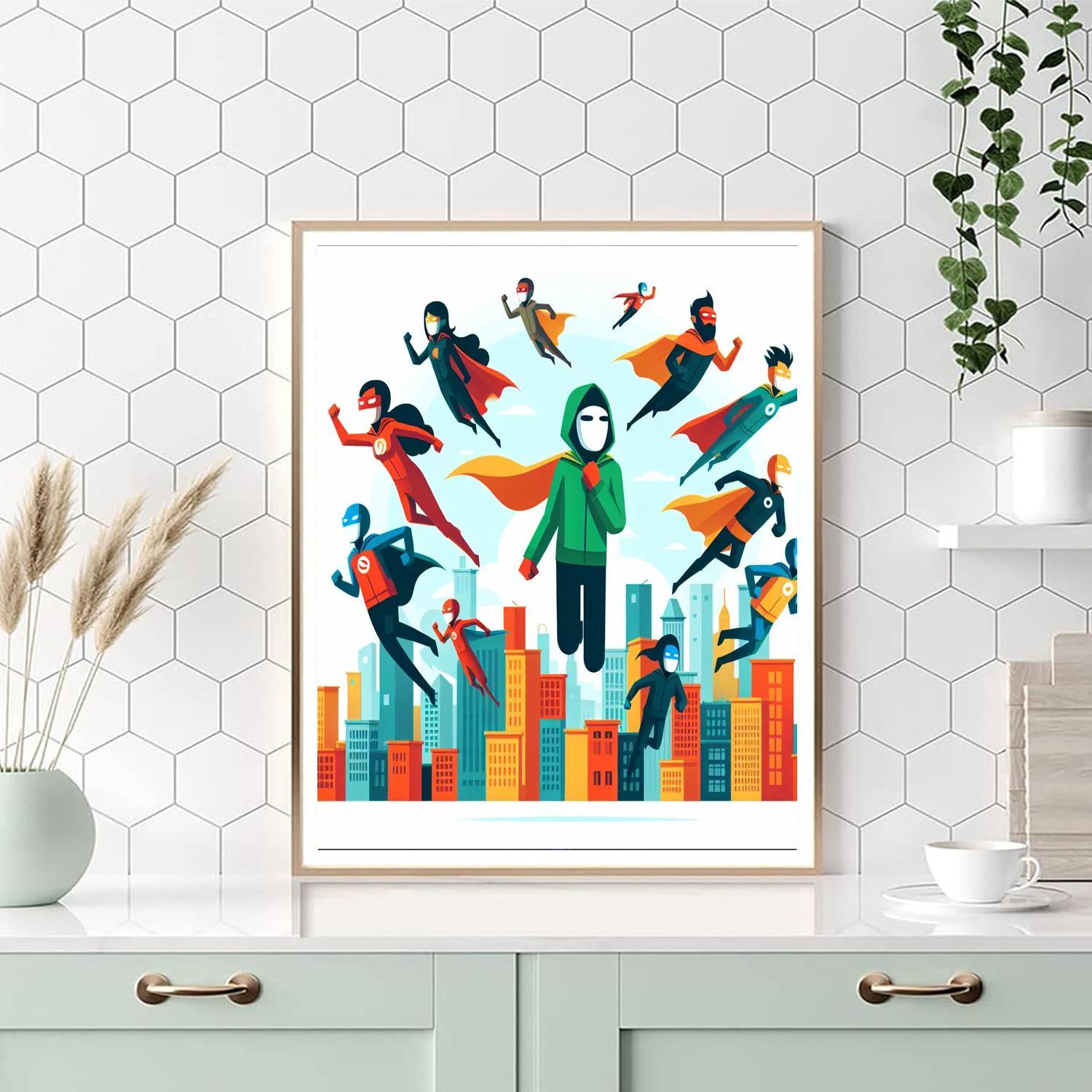 Superhero City Quest Painting By Numbers Kit
