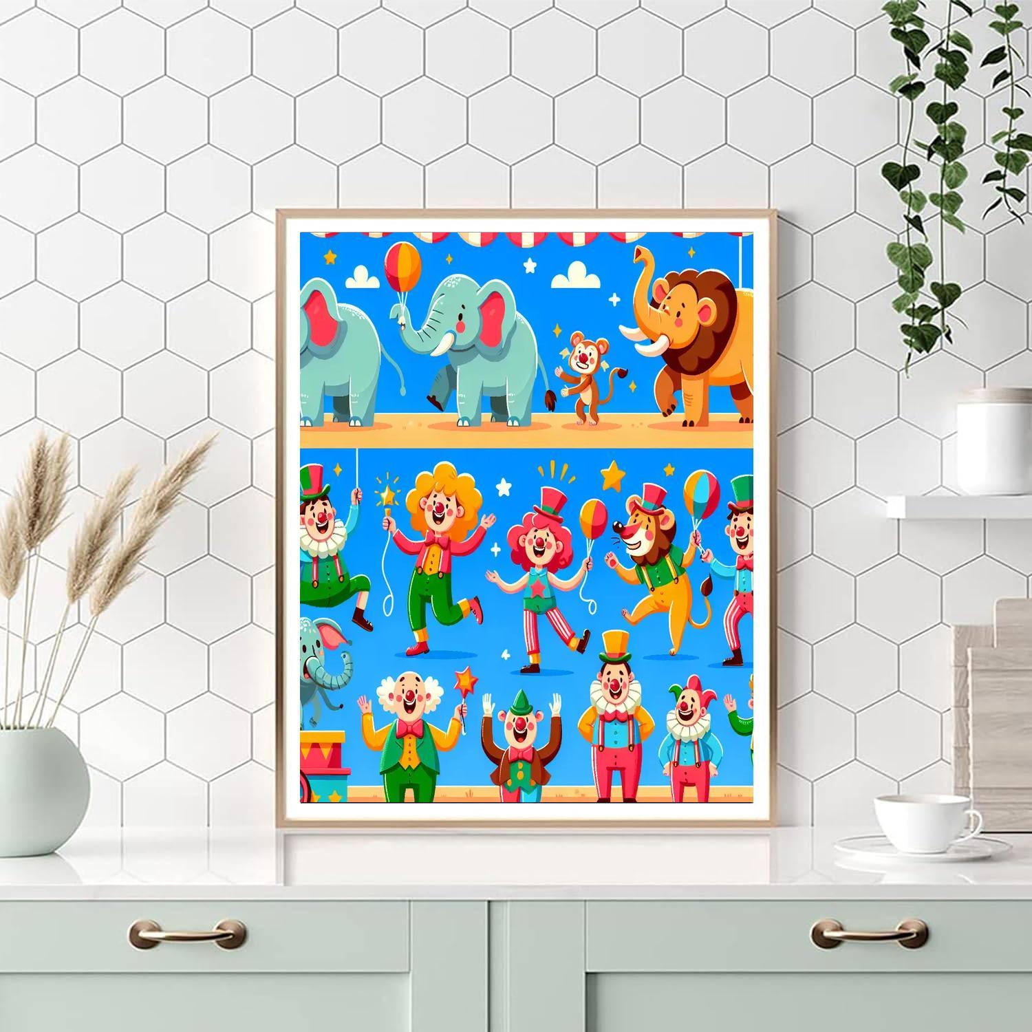Bright And Colorful Circus Numbered Painting Kits
