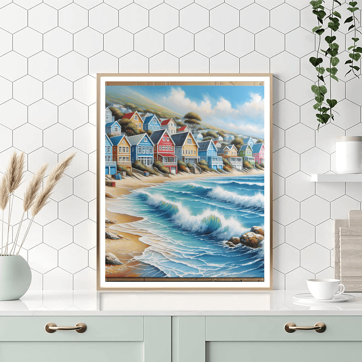 Charming Coastal Haven Number Painting