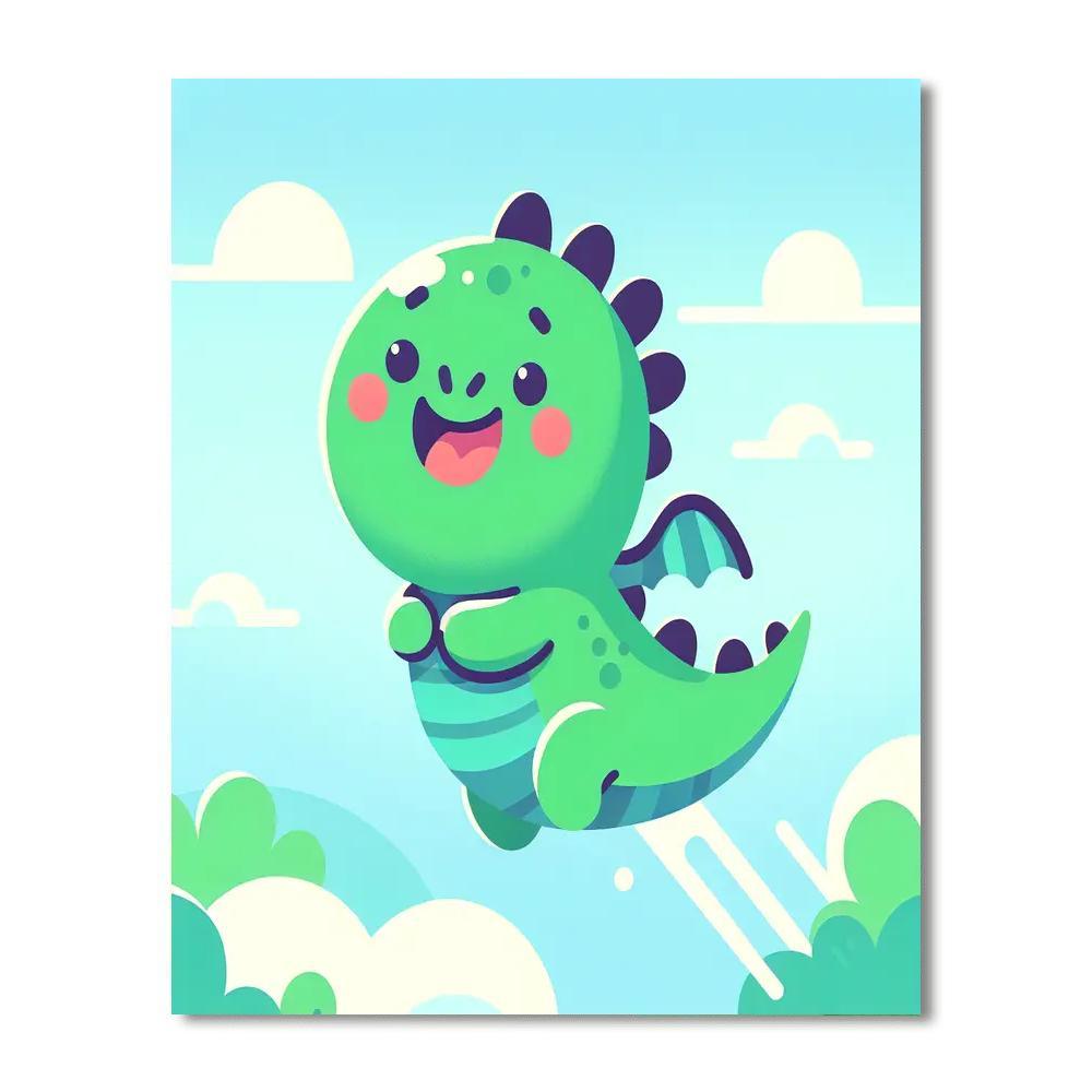 Friendly Dragon Delight Number Painting