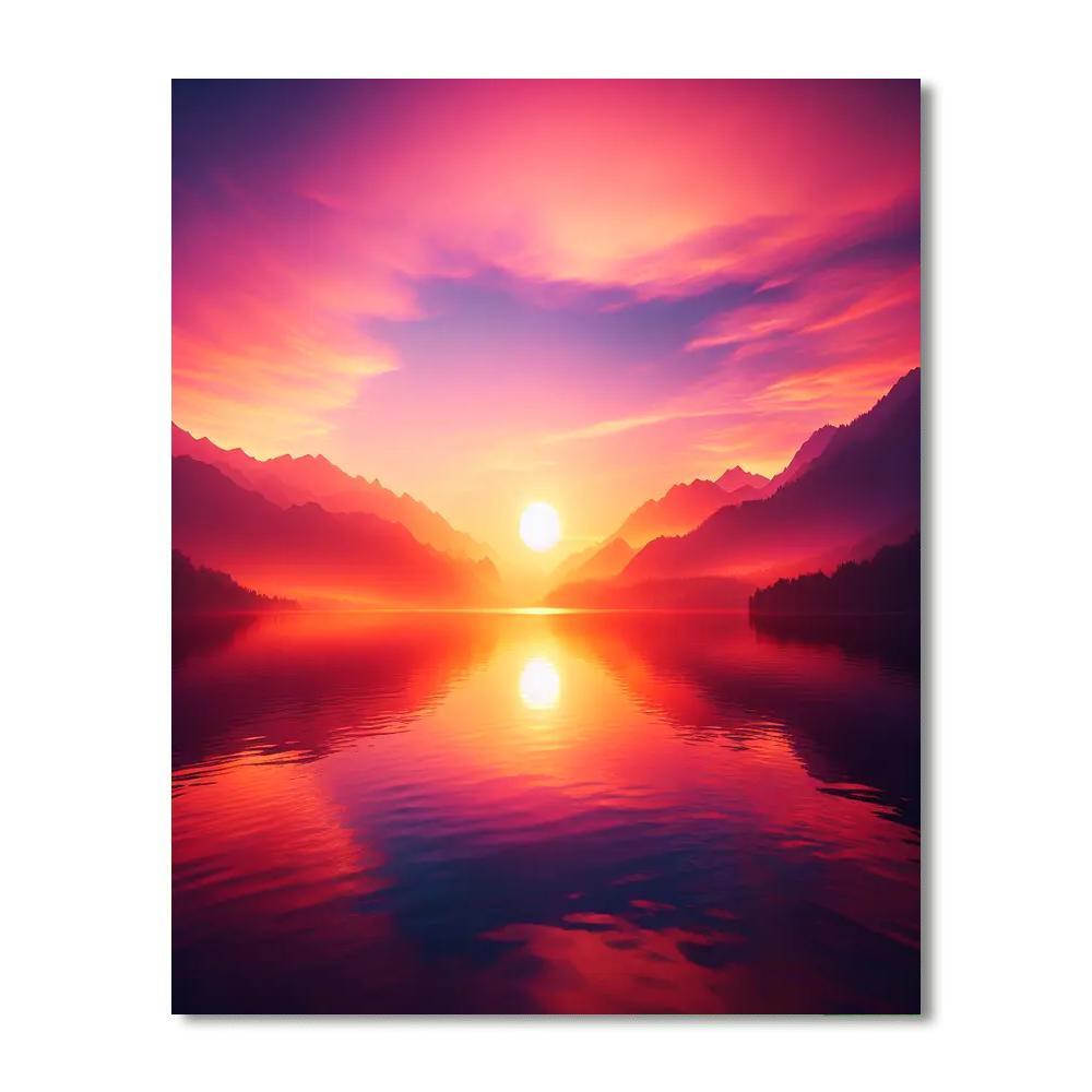 Radiant Sunset Escape Paint By Number