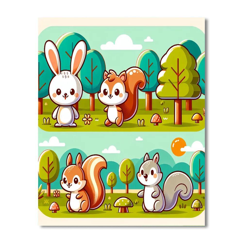 Charming Critters In The Woods Paint By Color