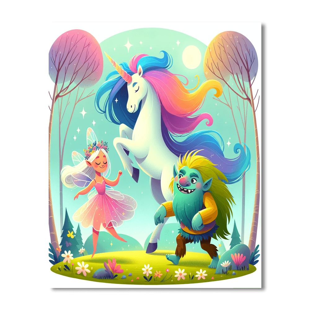 Delightful Fantasy Creatures Painting Number Kit