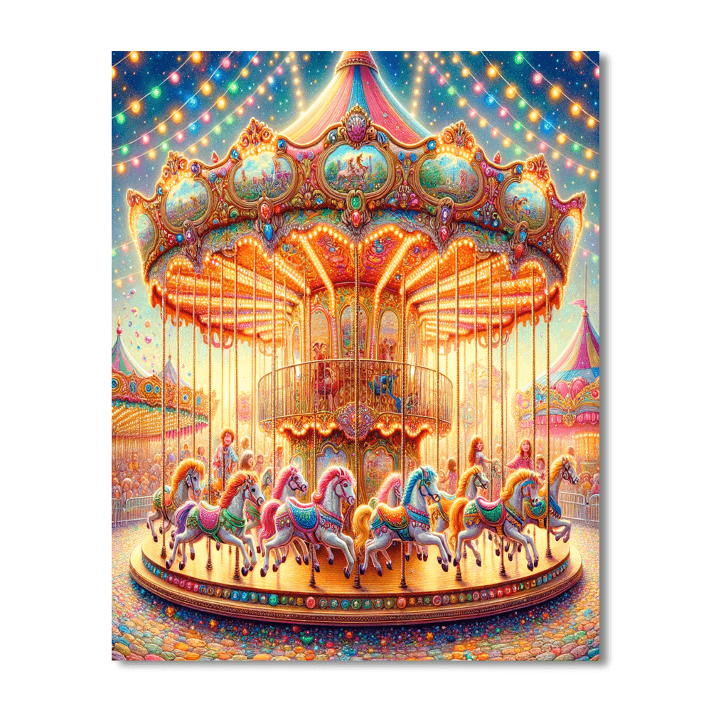 Whimsical Carousel Dreams - DIY Painting By Numbers Kit