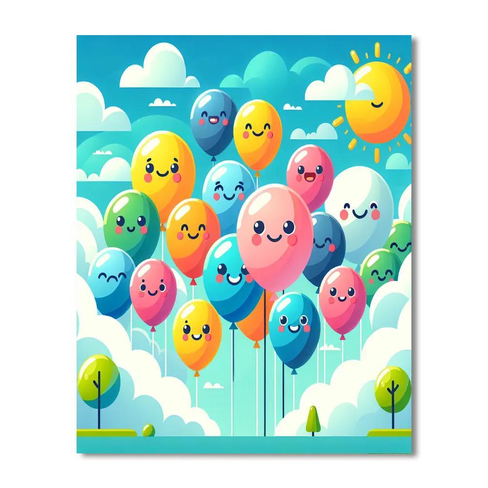 Bouncing Balloon Friends Number Painting
