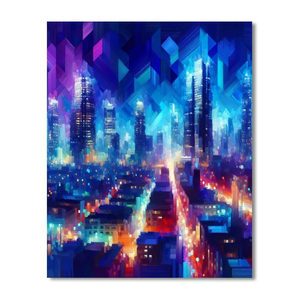 Radiant Cityscape Nightview DIY Paint By Numbers