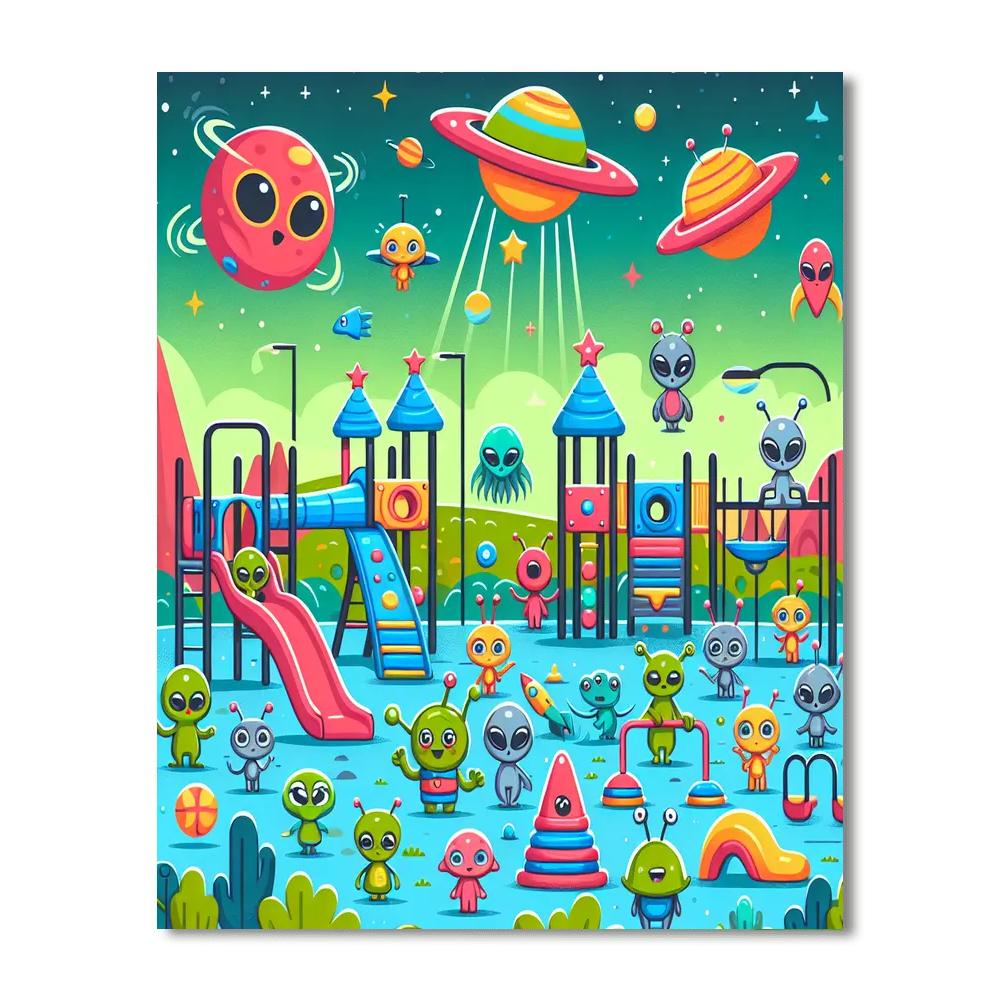 Space Alien Playground Numbered Painting Kits