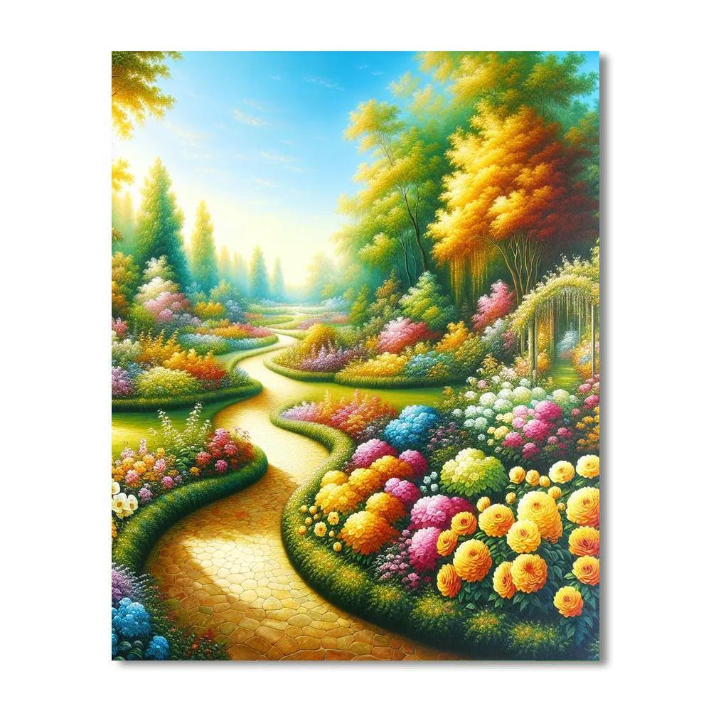 Sunny Garden Pathway DIY Paint By Numbers