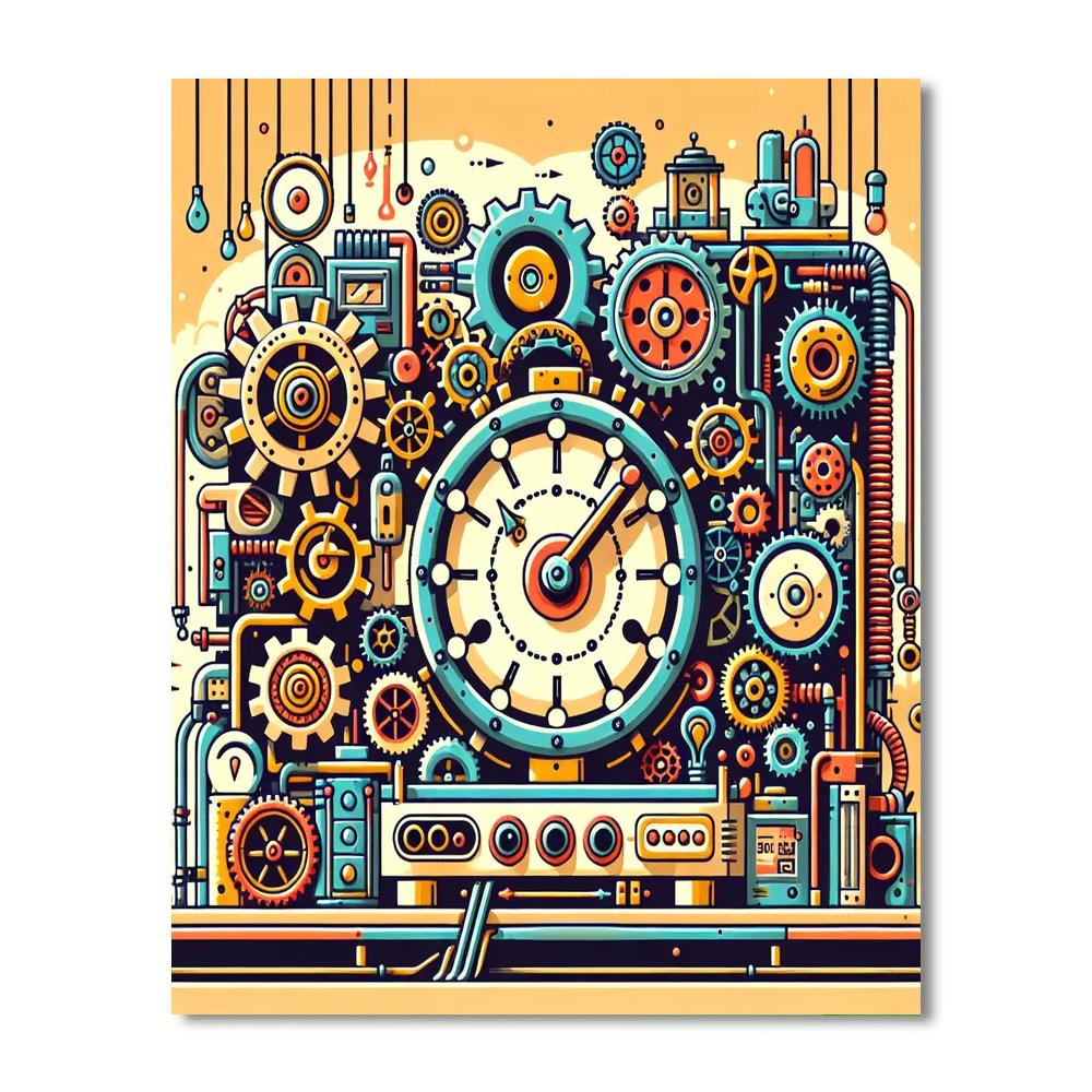 Steampunk Time Machine Paint By Number