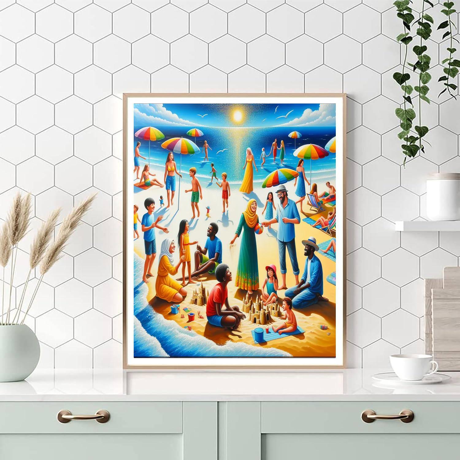 Lively Beach Day Numbered Painting Kits