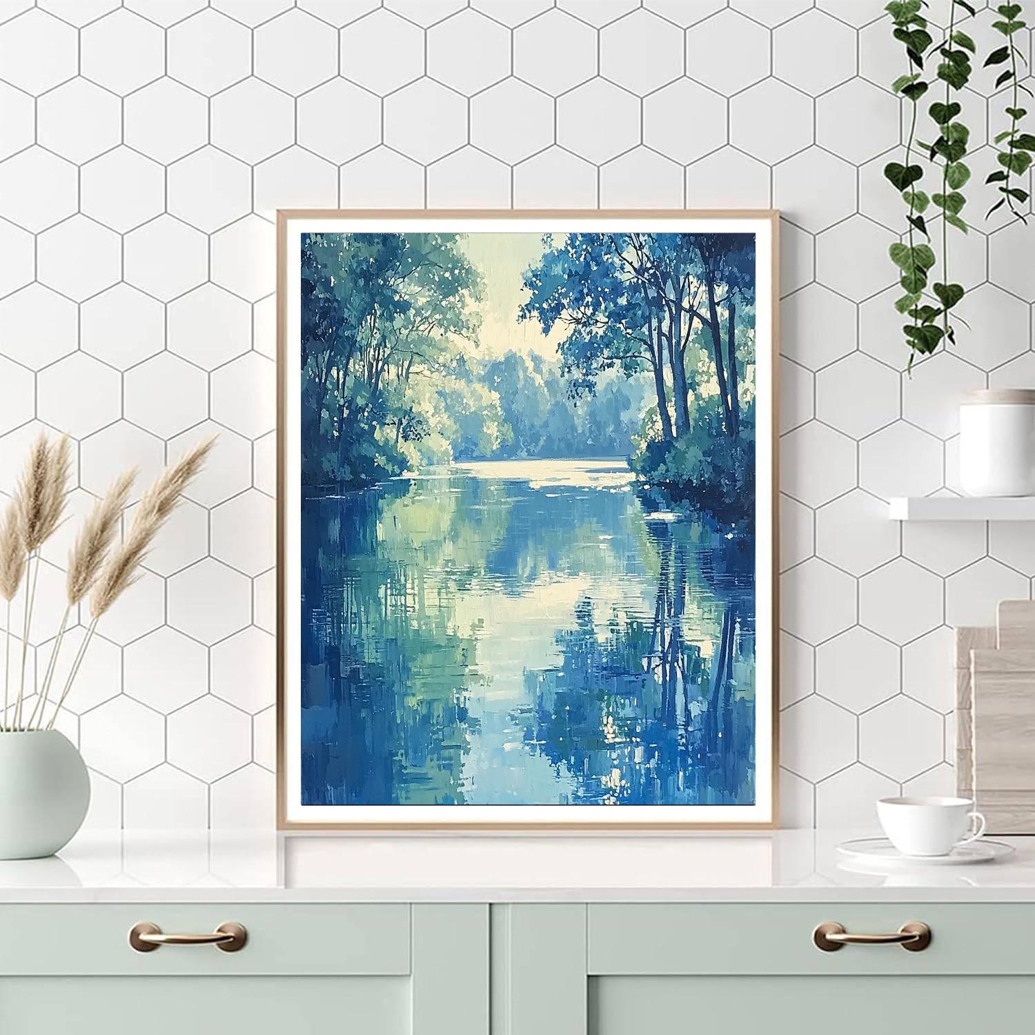 Paul Cézanne Inspired Reflections Of A Quiet Lake  Painting By Numbers Kit