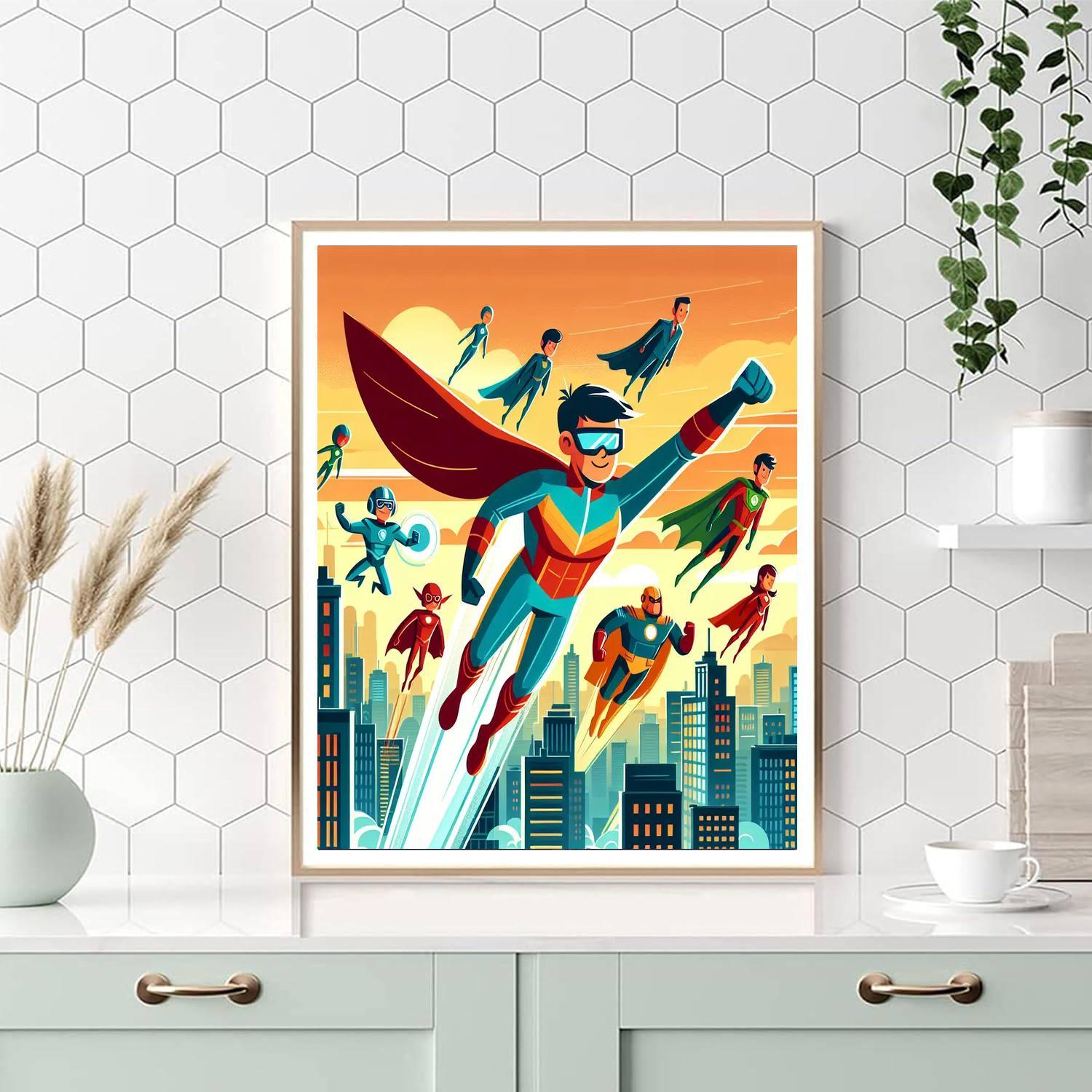 Superhero Adventure Land Painting By Numbers Kit