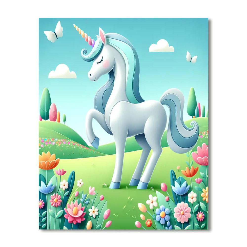 Mystical Unicorn's Meadow DIY Paint By Numbers
