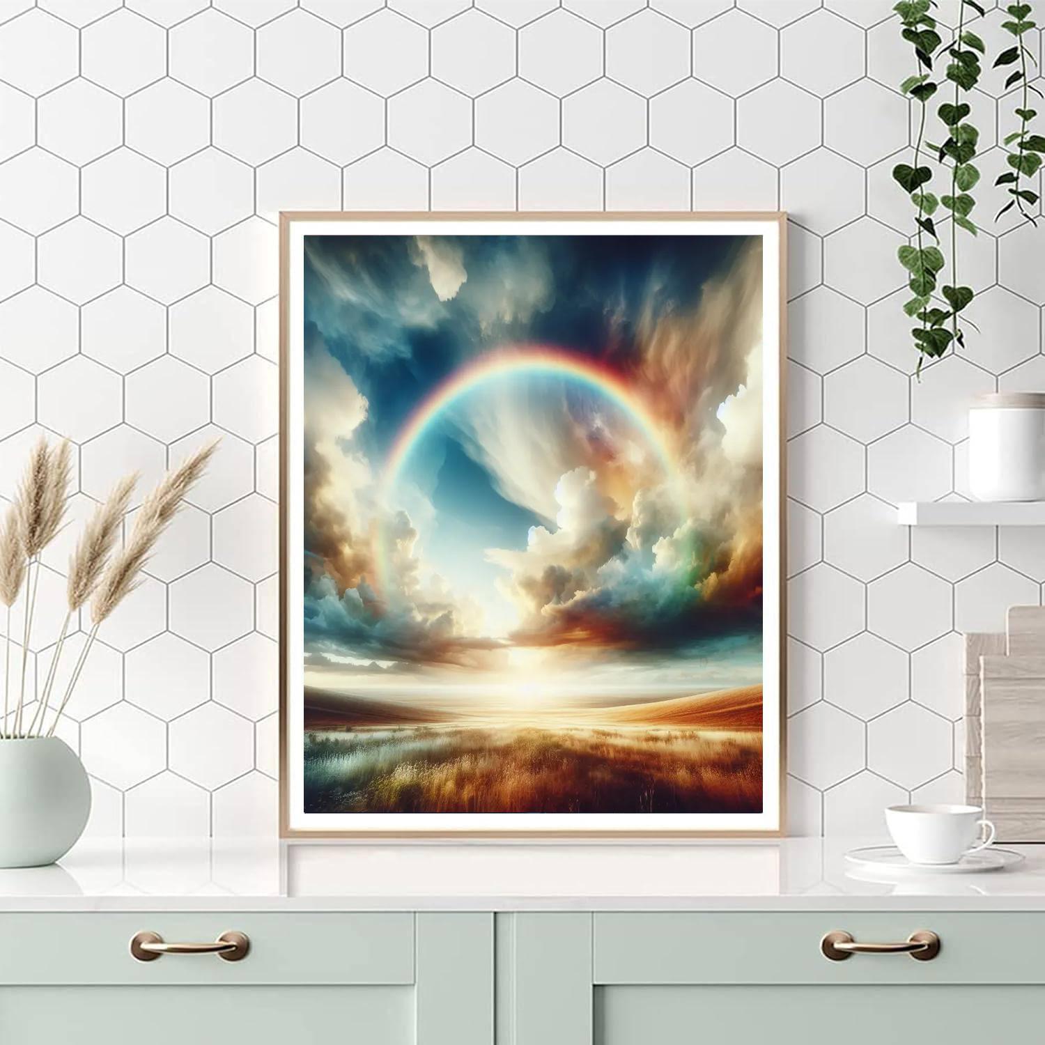 Rainbow Over The Plains Paint By Numbers Art