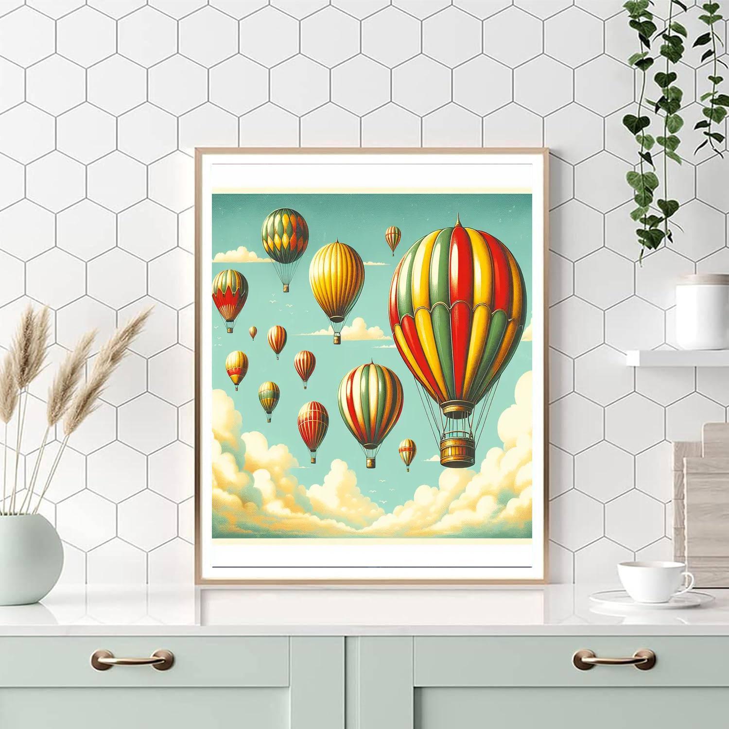 Vintage Balloon Festival DIY Paint By Numbers