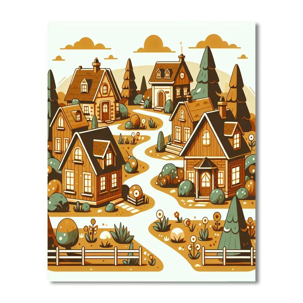 Cozy Cottages Paint By Numbers Art