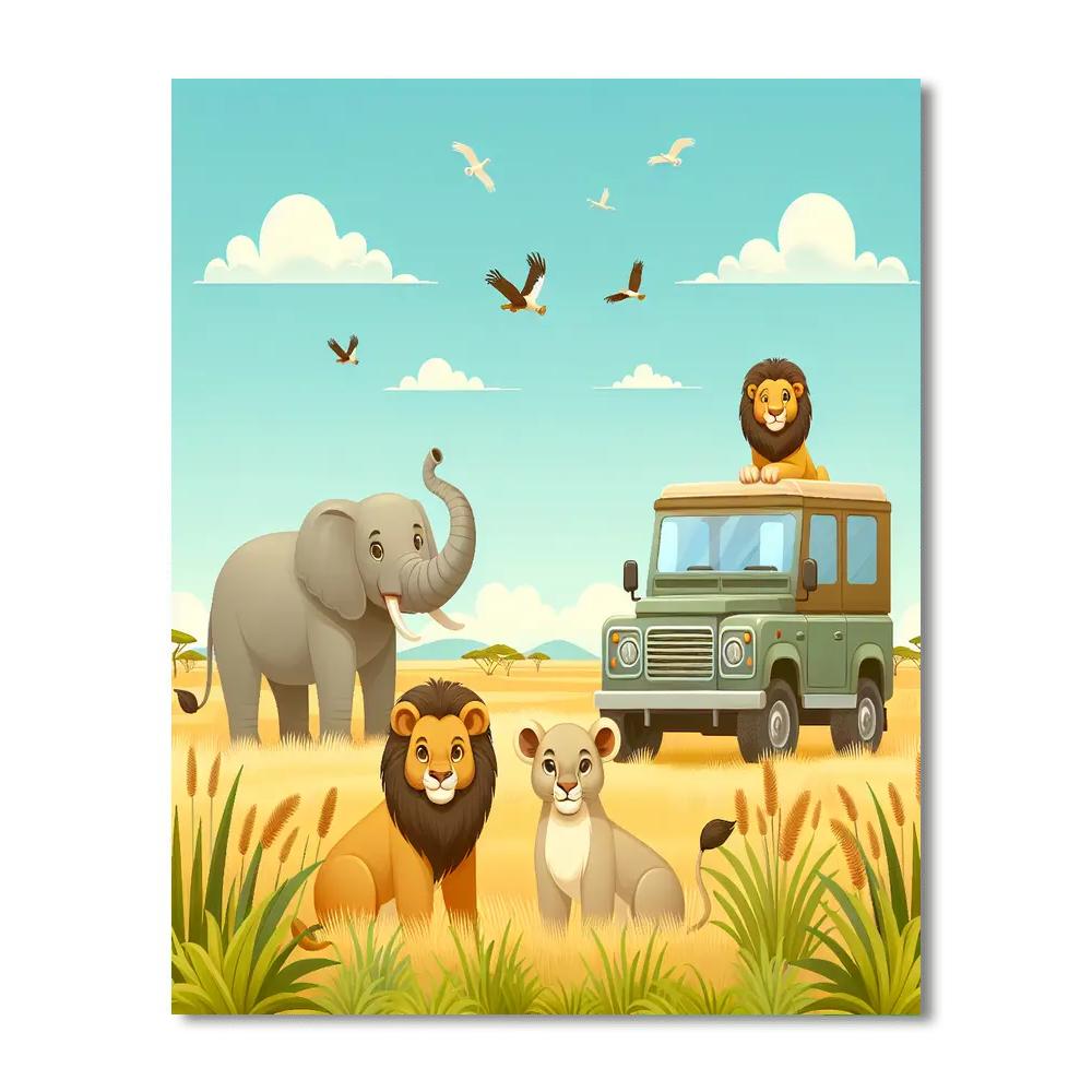 Savannah Wildlife Expedition Painting Number Kit