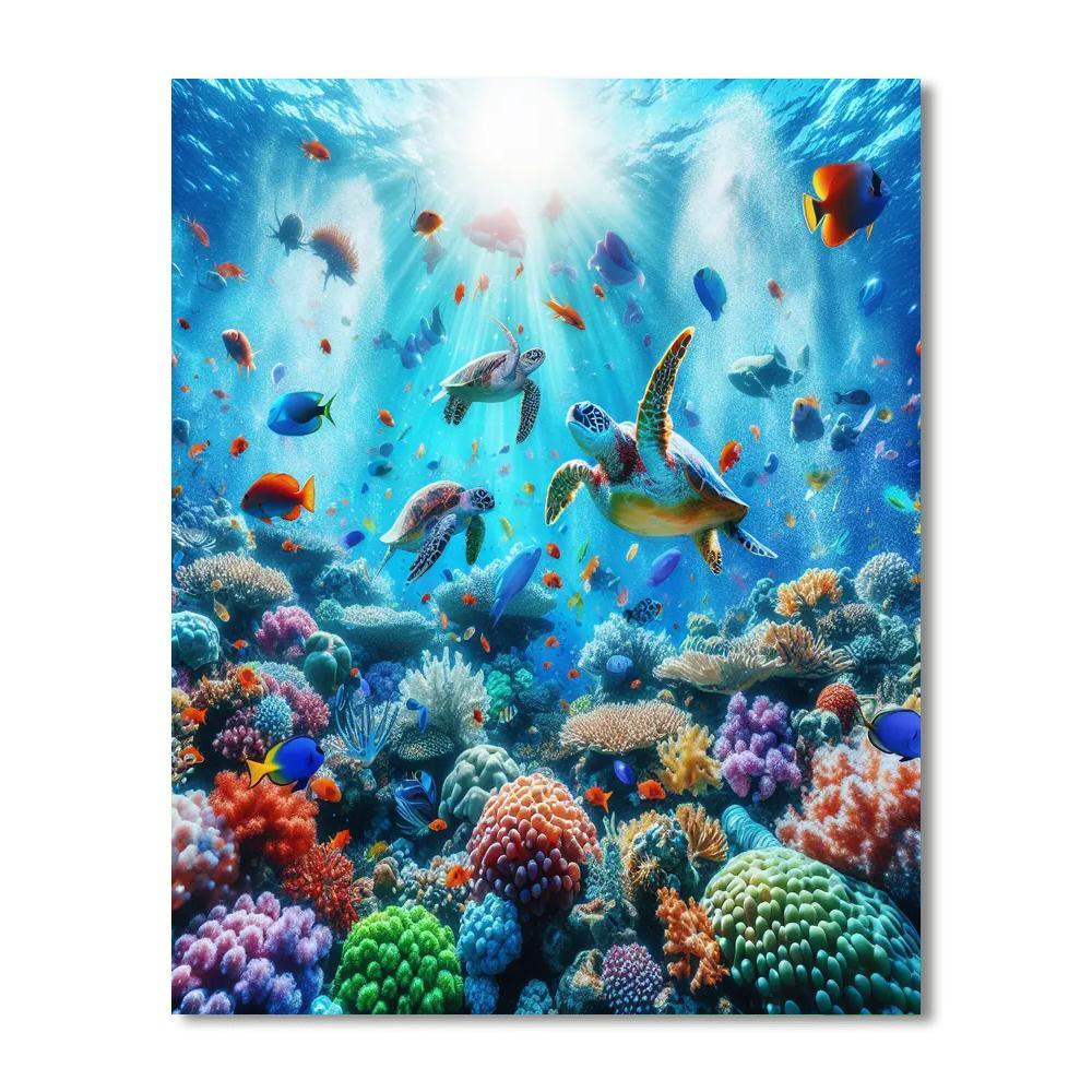 Under The Ocean Magic Painting By Numbers Kit