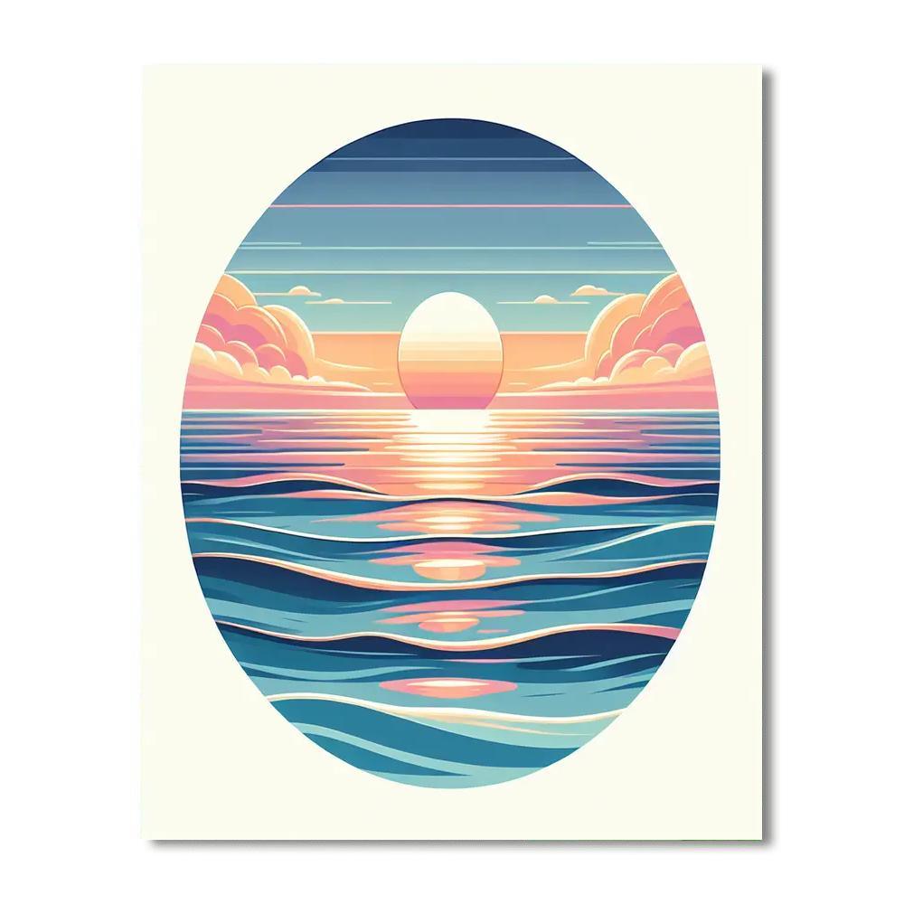 Serene Ocean Horizon Numbered Painting Kits