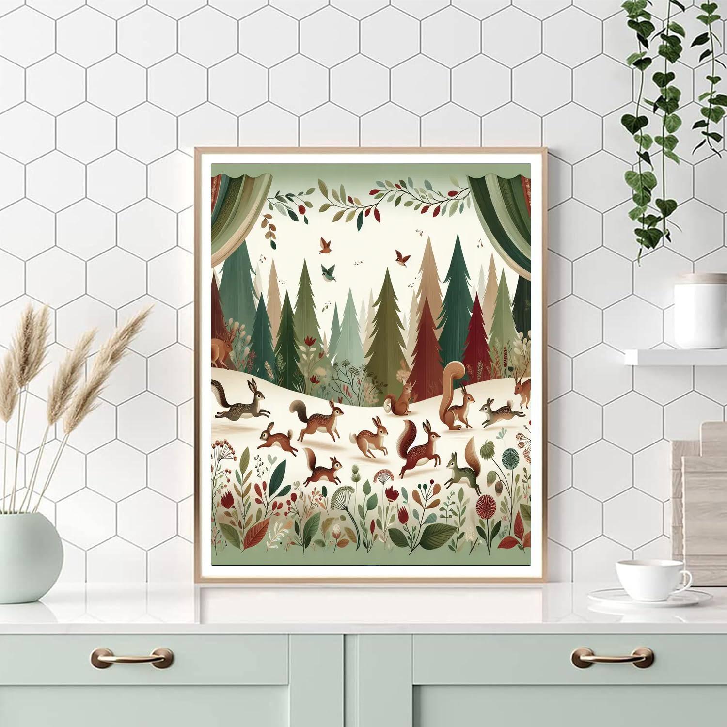 Woodland Critter Parade Painting Number Kit