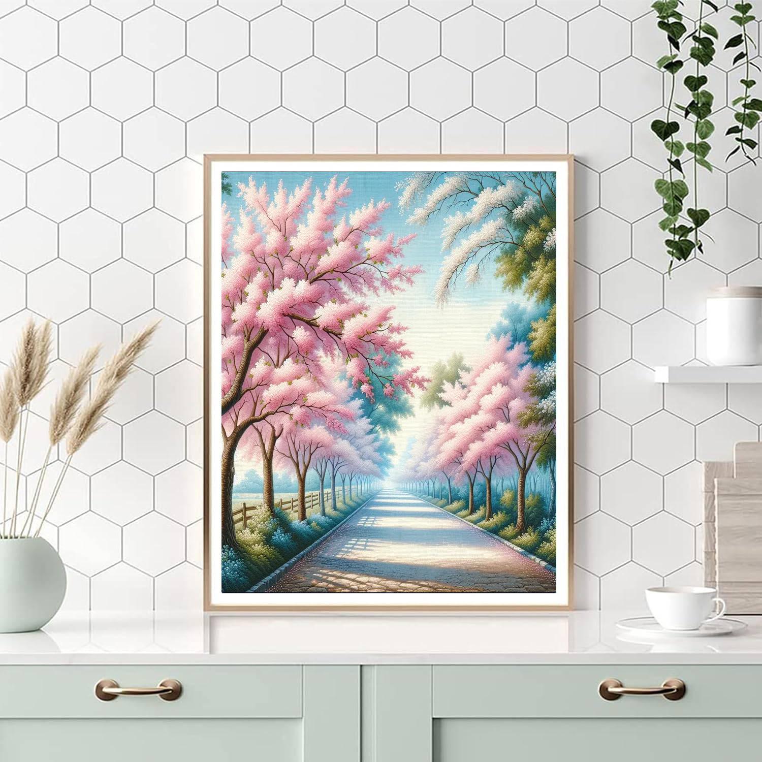 Harmonious Cherry Blossom Lane Paint By Number