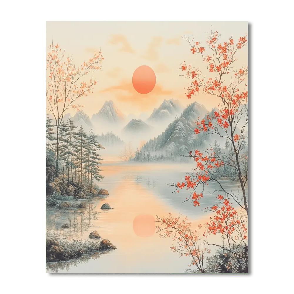 Zhao Mengfu Inspired Journey Into Stillness  Paint By Number