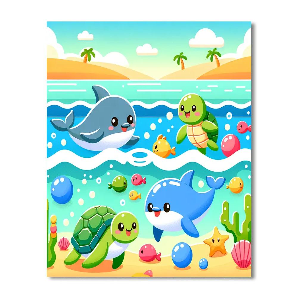 Seaside Safari Soiree Numbered Painting Kits