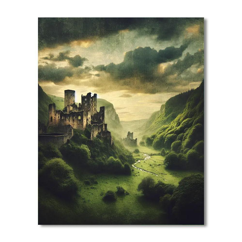 Mystical Castle Ruins Painting Number Kit