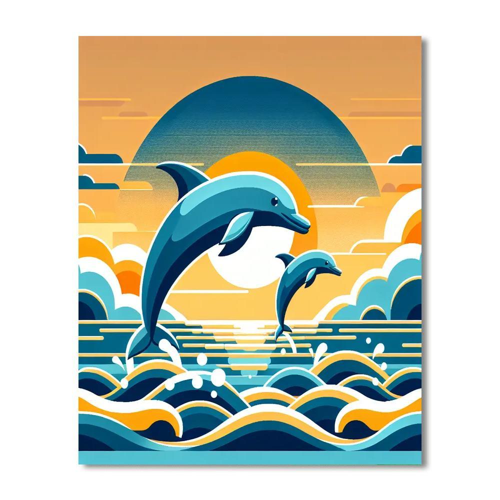 Ocean Dream Dolphin Numbered Painting Kits