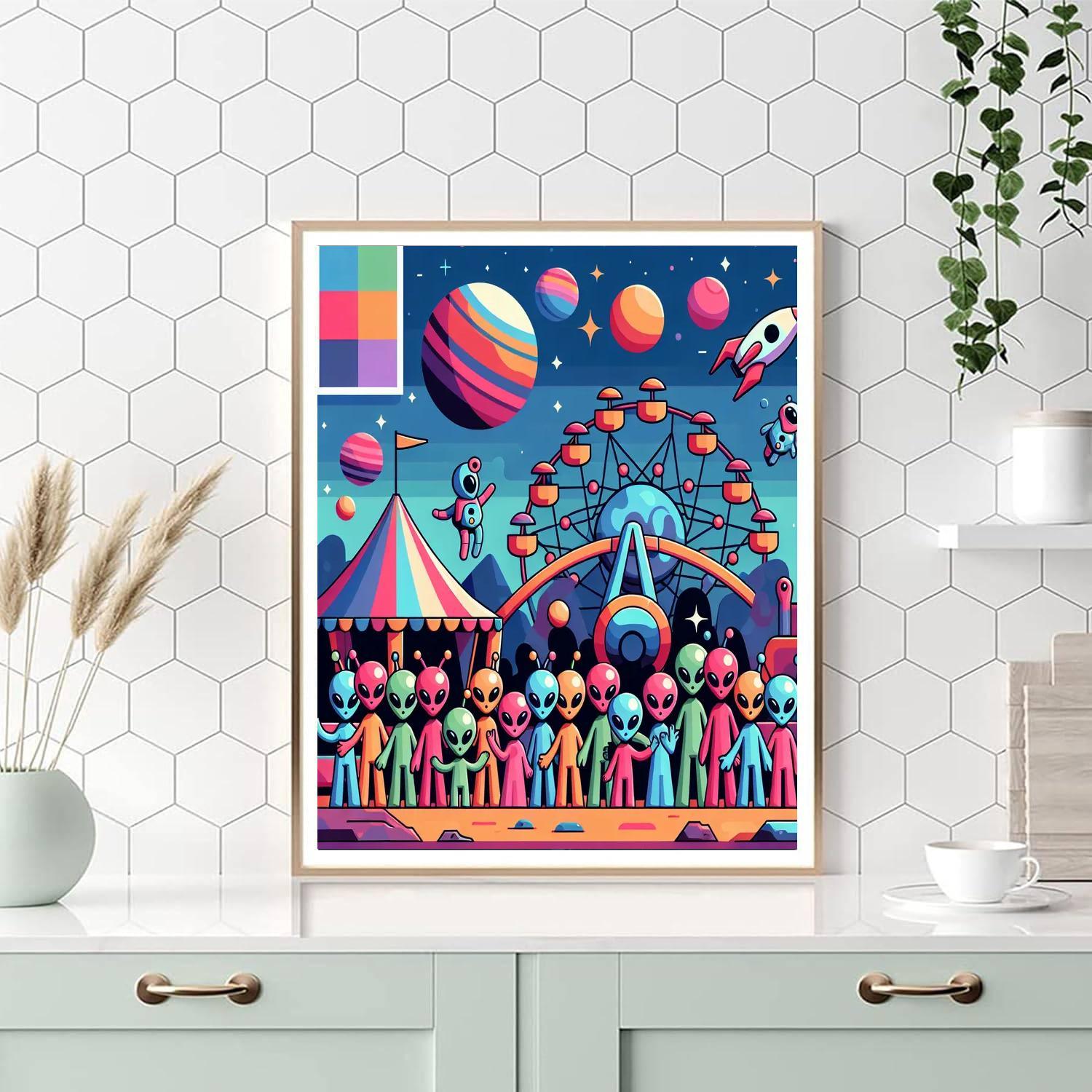 Alien Adventure Park Painting By Numbers Kit