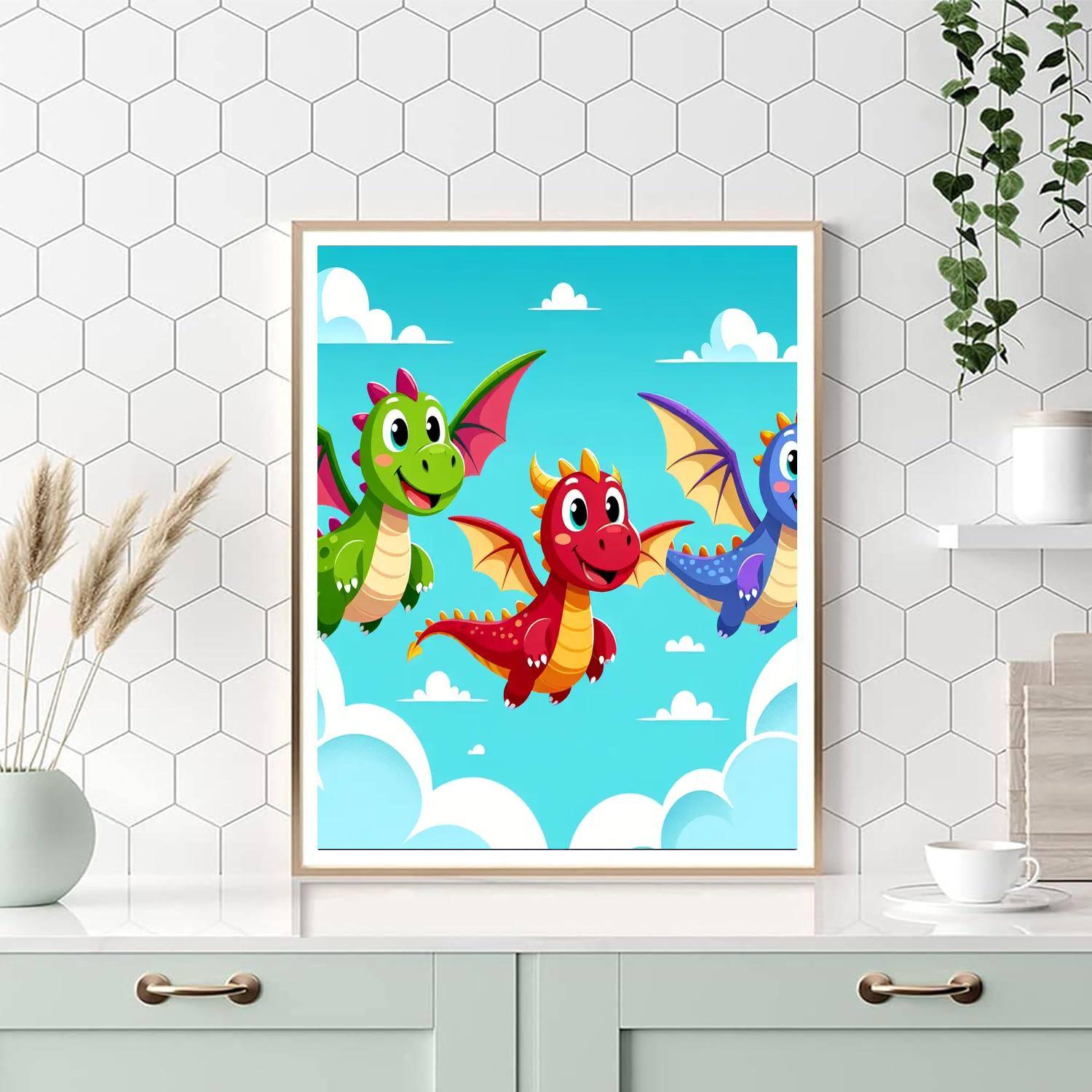 Funky Fantasy Dragons Paint By Numbers