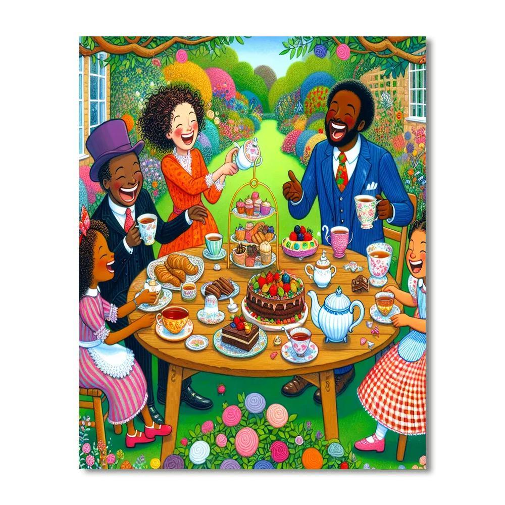 Fanciful Garden Tea Party Paint By Number