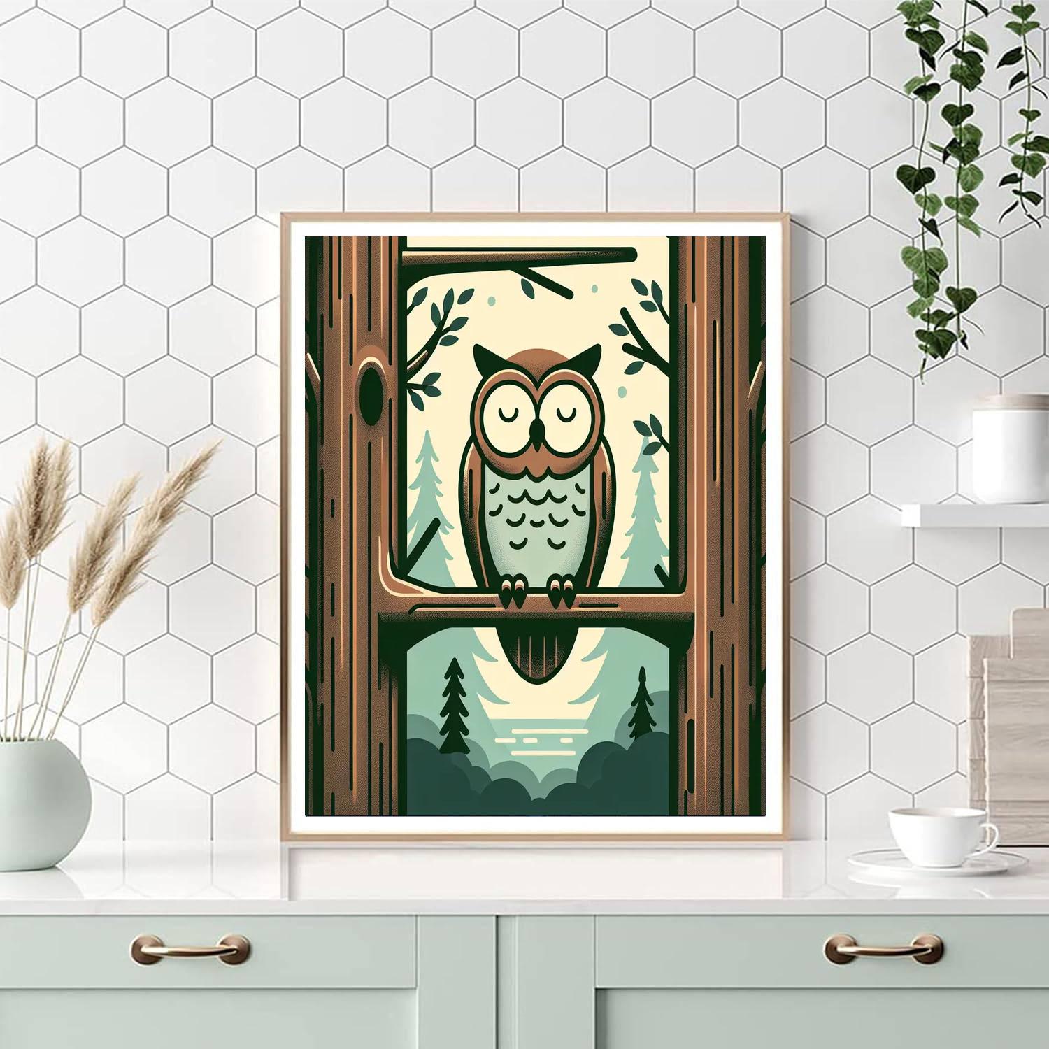 Mysterious Owl Watch DIY Paint By Numbers