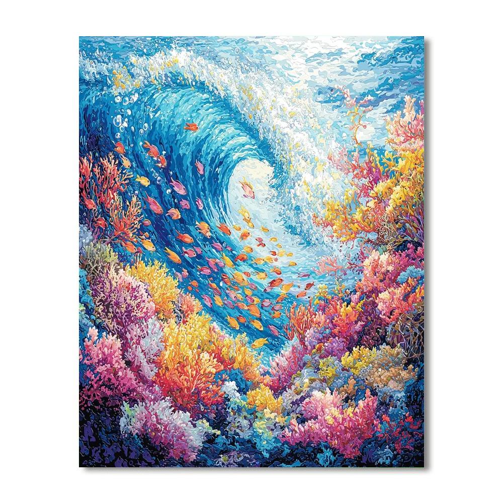 Hokusai Inspired Underwater Reverie  Paint By Numbers Kits