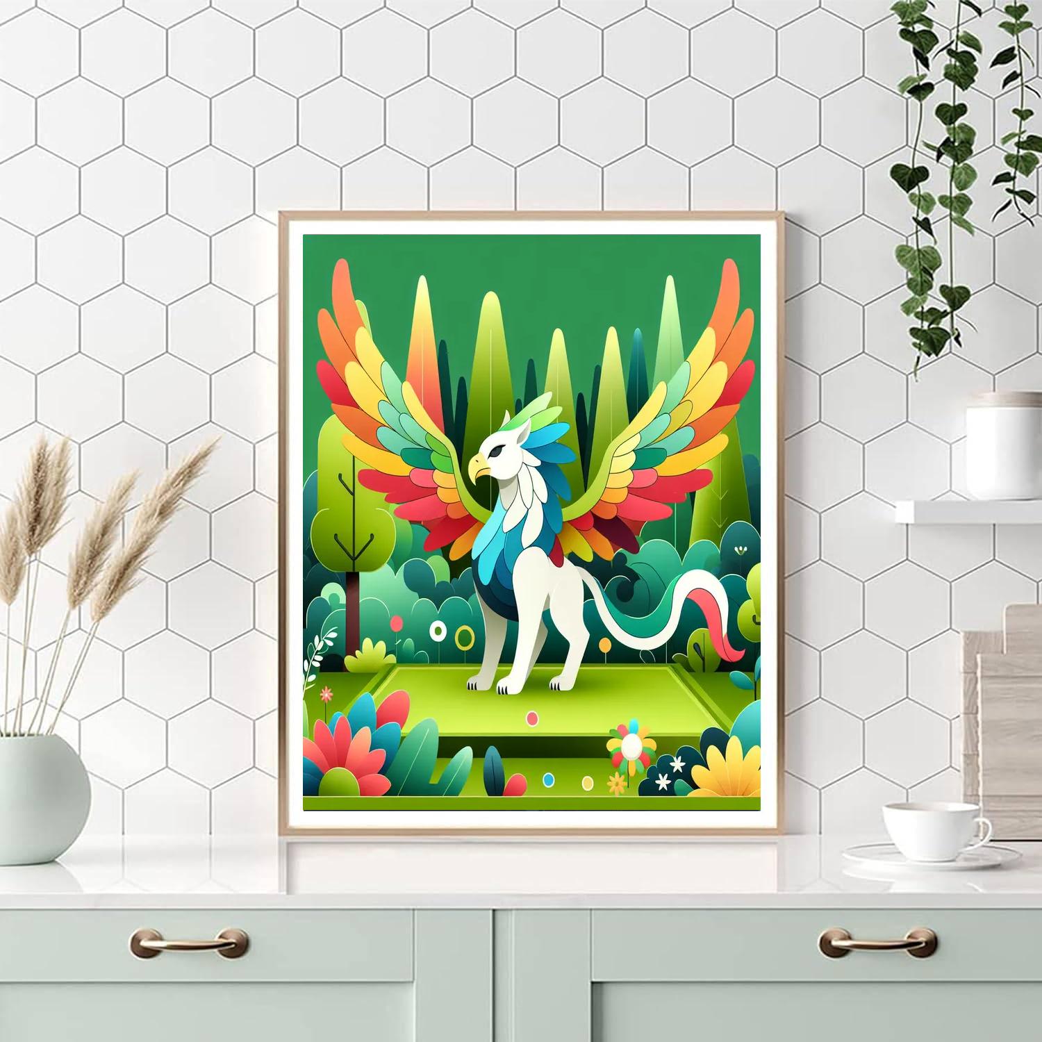Mythical Griffin Glade Paint By Numbers Art