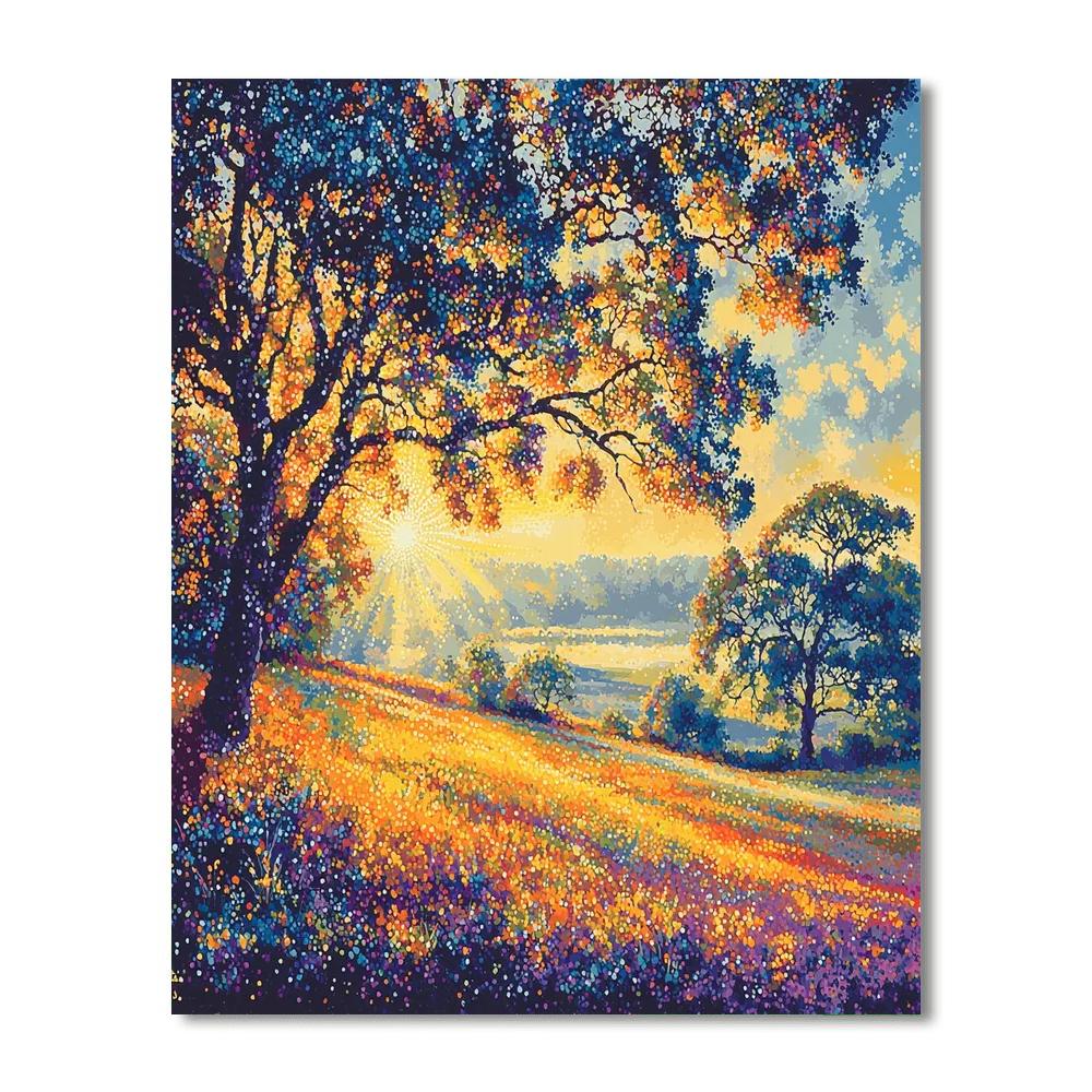 Georges Seurat Inspired Euphoric Sunburst  Paint By Numbers Art