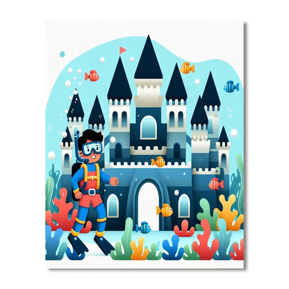 Underwater Castle Quest Painting Number Kit