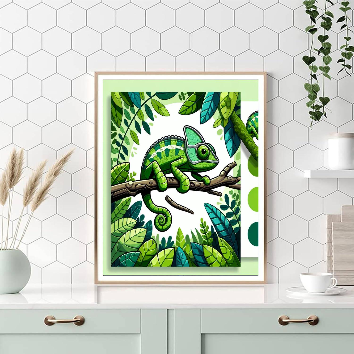 Cunning Chameleon Paint By Numbers Art