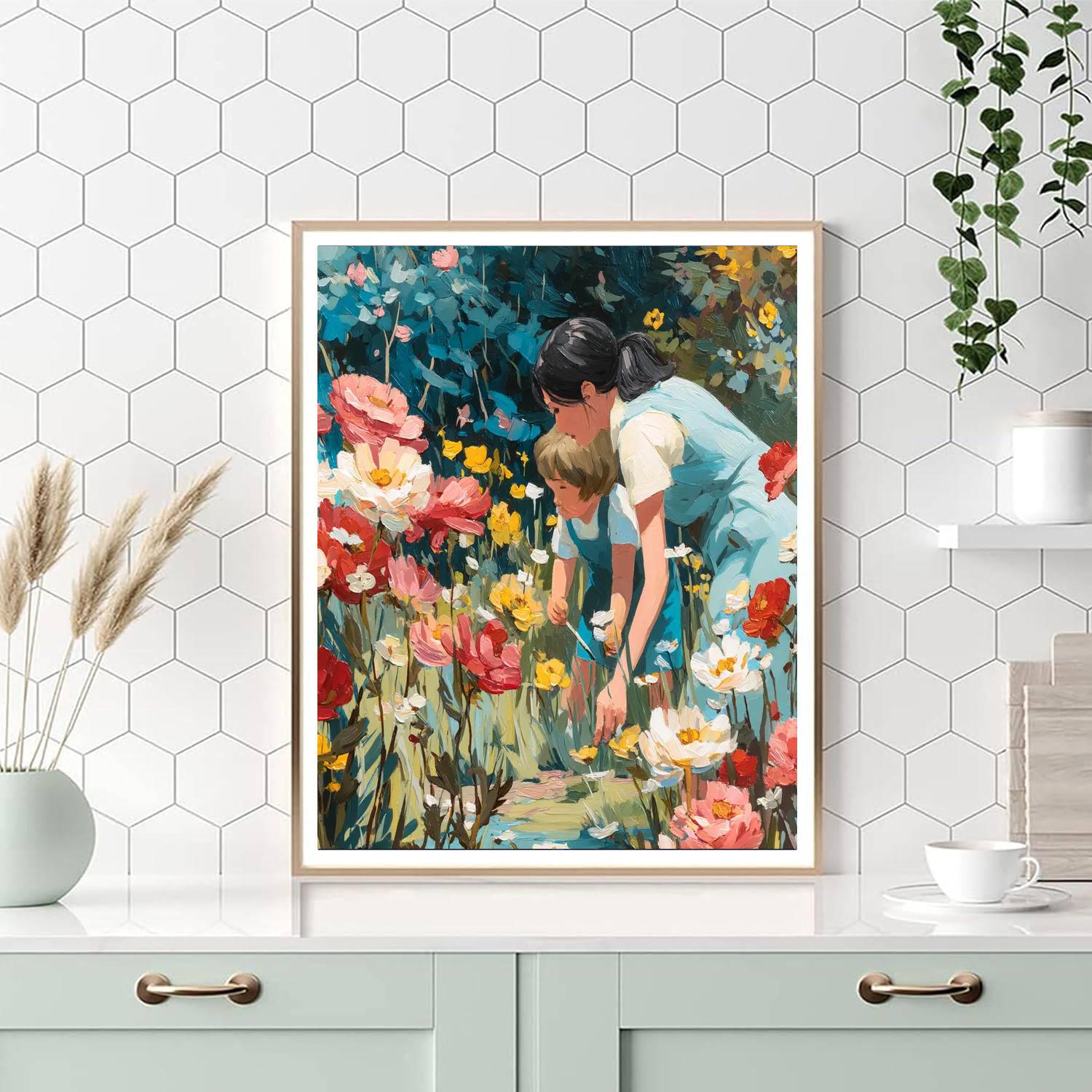 A Day In The Flower Garden Painting Number Kit