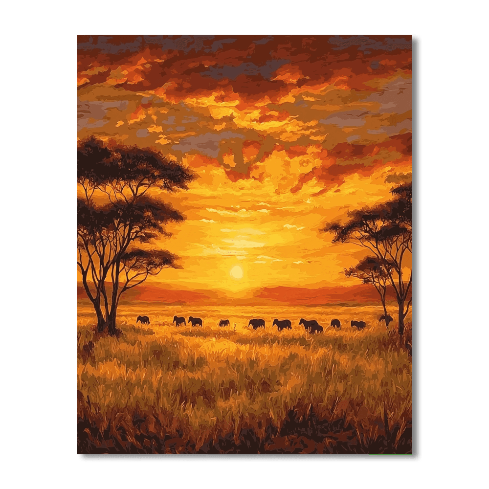Claude Monet Inspired Wild Savanna Sunsets  Paint By Numbers