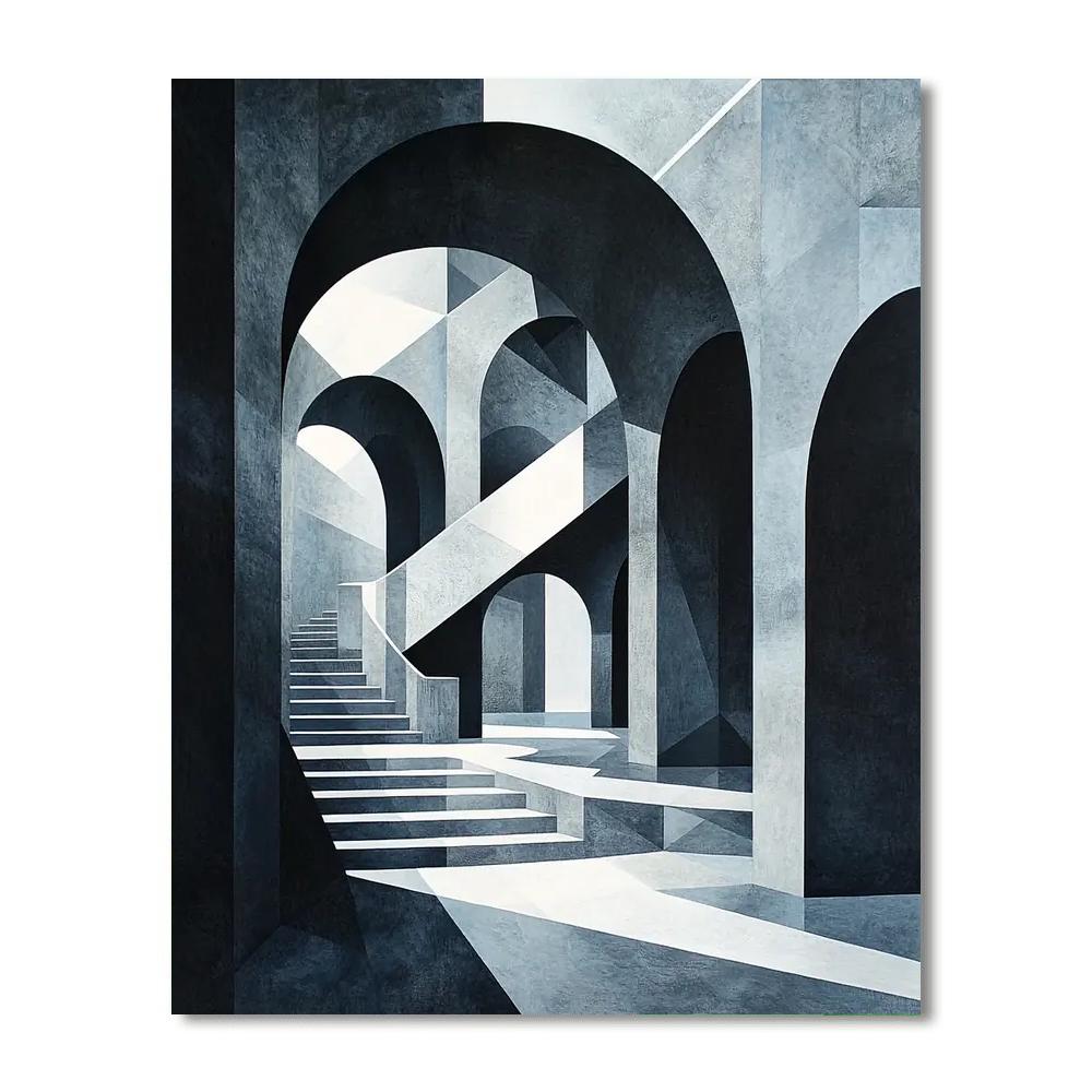 M.C. Escher Inspired Paradoxical Structures  Numbered Painting Kits